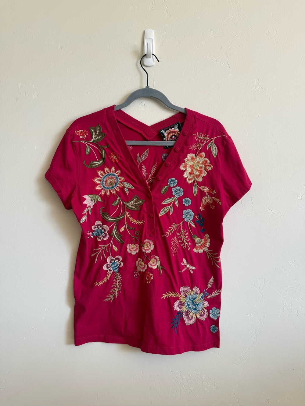 Johnny Was Button Neck Knit Tee